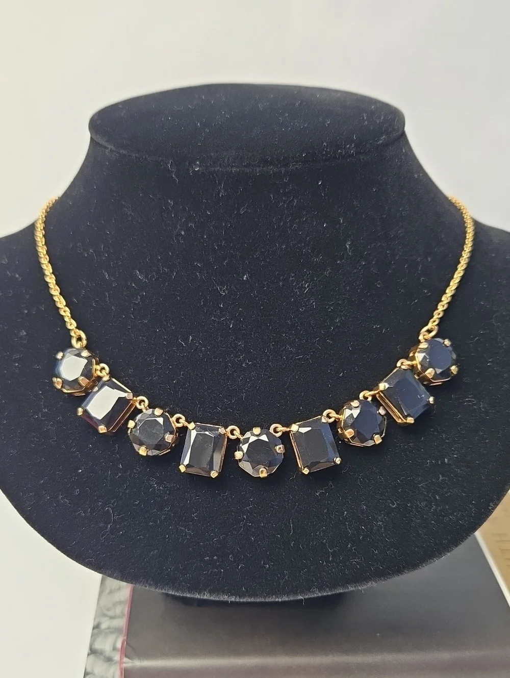 Kate Spade NY Rich Black Kaleidoscope Black Faceted Gems Necklace - Rare